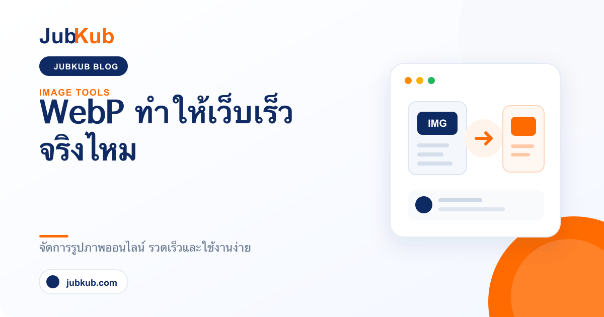 WebP ทำให้เว็บเร็วจริงไหม